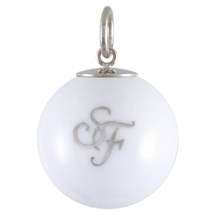 Pendant "Boule", Monogram (2 letters) in Platinum, Ø 2,1 cm