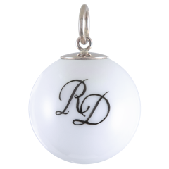 Pendant "Boule", Monogram (2 letters) in Black, Ø 2,1 cm