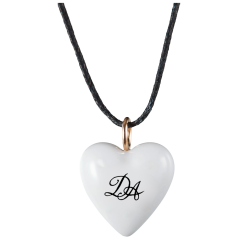 Pendant "Heart size M" with monogram (2 letters) in Black, 2,2 x 1,7 cm