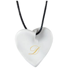 Pendant "Curved heart" with monogram (1 letter) in Gold, 2,5 x 2,5 cm