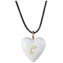 Pendant "Heart size M" with monogram (1 letter) in Gold, 2,2 x 1,7 cm
