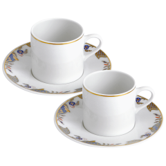 Espresso set, 4-pcs, Shape "No 41", without decoration, gold rim