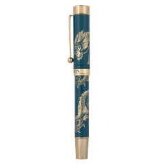 Petrol Color Rollerball Pen Gold DRAGON in Box