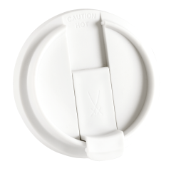 Plastic lid for coffee to go mug, porcelain white