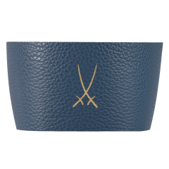 Cuff for coffee to go mug small, Trademark in gold, grey-blue (8059)