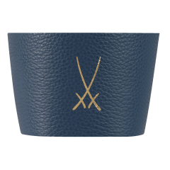 Cuff for coffee to go mug large, Trademark in gold, grey-blue (8059)