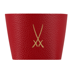 Cuff for coffee to go mug, blue large, trademark, red (64212F)