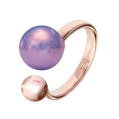 Ring Circle, Pearl Collection Lilac, 750 rose gold, 1 porcelain pearl 10mm