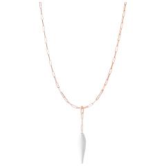 Necklace Bloom Collection, 925 silver rose plated, composed of necklace, length 63 cm and a pendant of a flower bud in porcelain