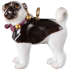 Pug pendant "Sir Henry" with tailcoat and bow tie, limited. 333 pcs., H 3,4 cm