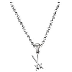 Collier Swords Basic, 925 Sterlingsilber, Länge 45 cm + Öse bei 40 cm und 42 cm, mit Tag, Ankerkette mit Karabiner