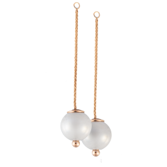 Ear studs add on, Pearl Collection Pure White, rose gold