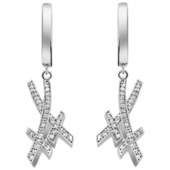 Earrings Swords Pavé, 750 white gold, 70 brilliants approx. 0,34 ct, TW, VSI, full cut good