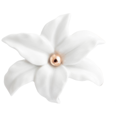 Brooch Bloom Collection, 925 silver rose plated with an open flower in porcelain