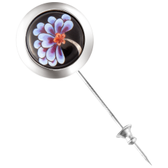 Pin Blue Blossom, 925 sterling silver