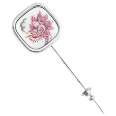 Pin Ming dragon purple, 925 sterling silver