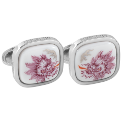 Cufflinks Ming Dragon Purple, 925 sterling silver