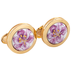 Cufflinks Lilly, 925 Silver gold plated