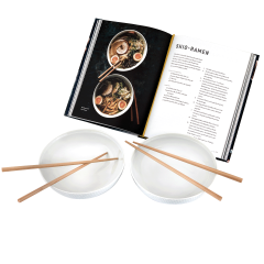 Ramen set, 7-pcs for 2 persons, Wellenspiel relief, white