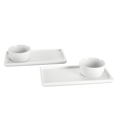 Picnic set, 4-pcs, for 2 persons, Shape "MEISSEN® Cosmopolitan", white