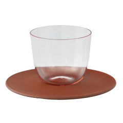 Espresso cup & saucer, LOBMEYR, “Alpha rosalin“, Boettger Stonewear, V 0,1 l