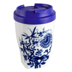 Coffee to go mug small with plastic lid, Shape "Nova", "The Original", white V 0,35 l