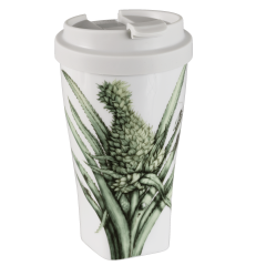 Coffee to go mug large with plastic lid, Shape "nova", Pineapple, V 0,35 l