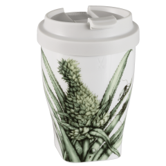 Coffee to go mug small with plastic lid, Shape "Nova", Pineapple, V 0,35 l