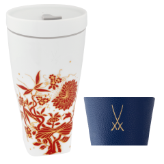Coffee to go mug with porcelain lid and cuff, Shape "nova", "MEISSEN Christmas Original", V 0,35 l
