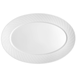 Platter, oval, small, Shape "No 41 Waves Relief", white, L 30 cm