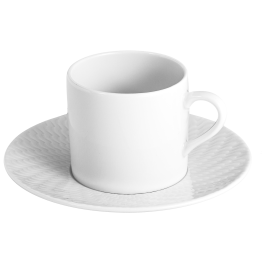 Espresso cup & saucer, Shape "No 41 Waves Relief", white, V 0,05 l