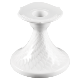 Candlestick, Shape "Waves Relief", white, H 8 cm