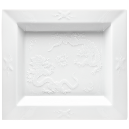 Vide-poche, relief dragon, white, L 21 cm