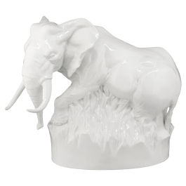 Elephant, white, H 33 cm