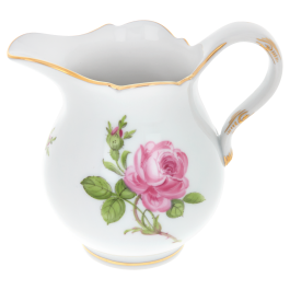 Cream Jug, small, Shape "New Cutout", Pink rose, gold rim, V 0,15 l