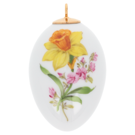 Easter egg, Vintage Flower Painting 2, Narcissus, H 5 cm