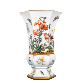 Vase "Early Flower Painting, Butterflies and Birds", H 27,5 cm
