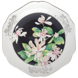 Dish, White-flowered Carolina Allspice Plant, Lim. 25, Ø 24 cm