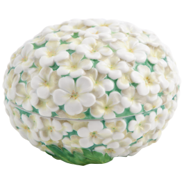 Box with snowball blossoms in relief, H 7 cm
