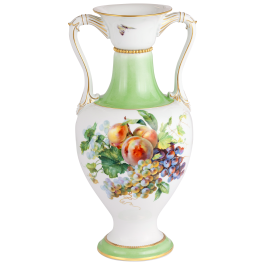 Baroque handled vase with "Orchard and Flower Garden", H 46 cm