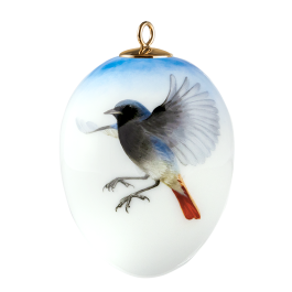 Easter egg, large, Black redstart, bird of the year 2025, H 7 cm