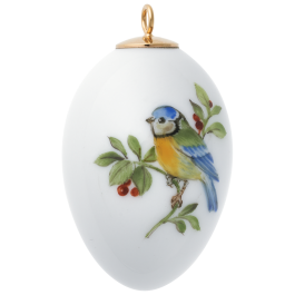 Easter egg, Vintage Bird Painting, Blue Titmouse, H 5 cm