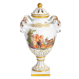 Goblet with rams' heads "Mythological Scene", H 18,5 cm