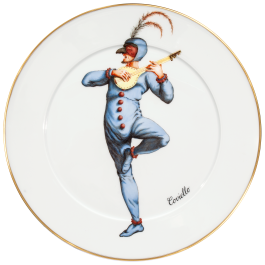 Wall Plate, Shape "No 41", commedia dell` arte, Coviello, Ø 33 cm