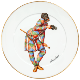 Wall Plate, Shape "No 41", commedia dell` arte, Arlecchino, Ø 33 cm