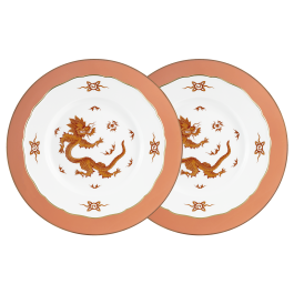 Dinner set, 4 pcs. for 2 persons, Ming dragon red, "Urban Colors" red