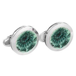 Cufflinks "The Original" green, 925 sterling silver