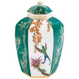 Vase with "Hummingbird and Orchids", H 28 cm