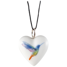 Pendant Heart medium, white gold, Kolibri, 2,2 x 1,8 cm