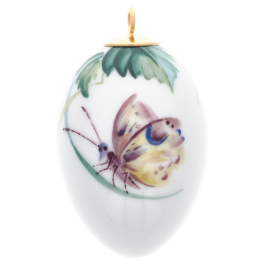 Easter egg, Woodland flora with insects, moth, H 5 cm